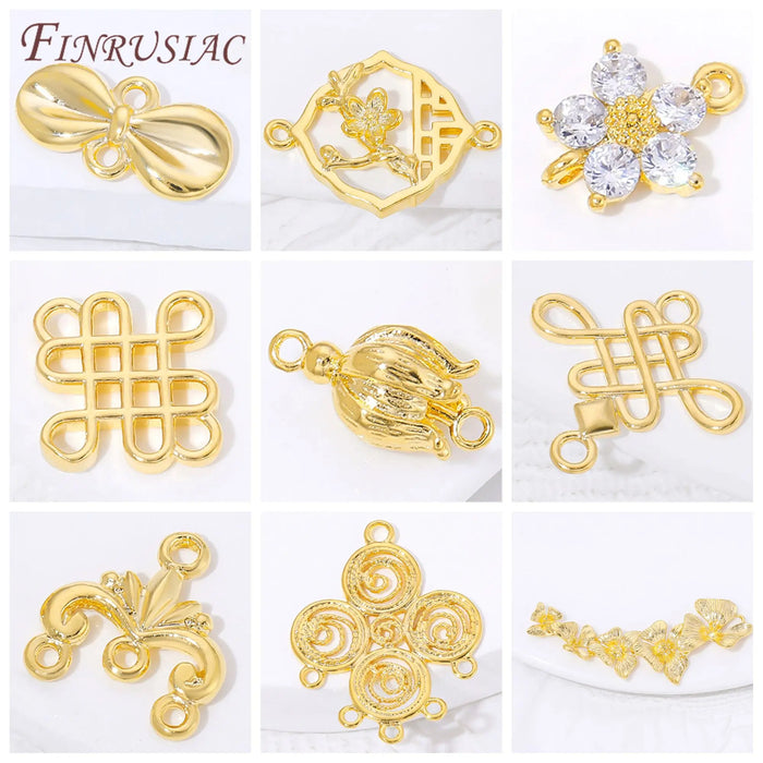 Connectors For Jewerly 18K Gold Plated Brass Connectors For Bracelets Accessories DIY Jewelry Making Supplies,Earrings Findings
