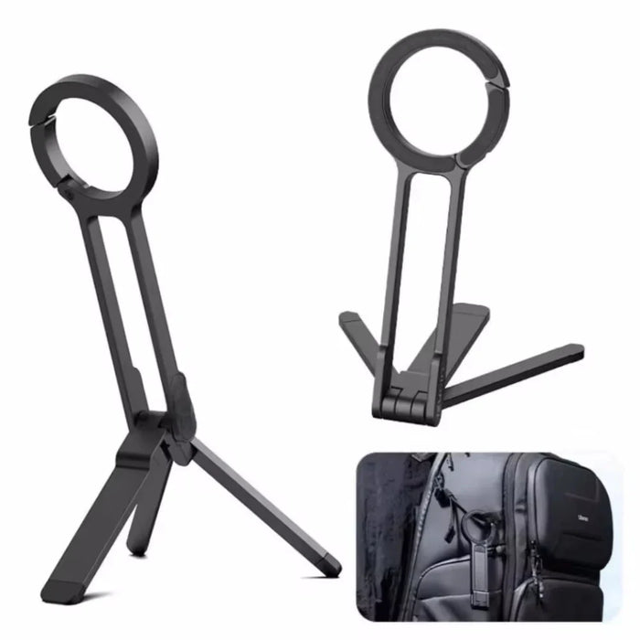 Foldable Phone Tripod Carabiner-Mounted For iPhone 17 16 15 Portable Dual-sided Magnetic Tripod Desk Mount Phone Handle Holder