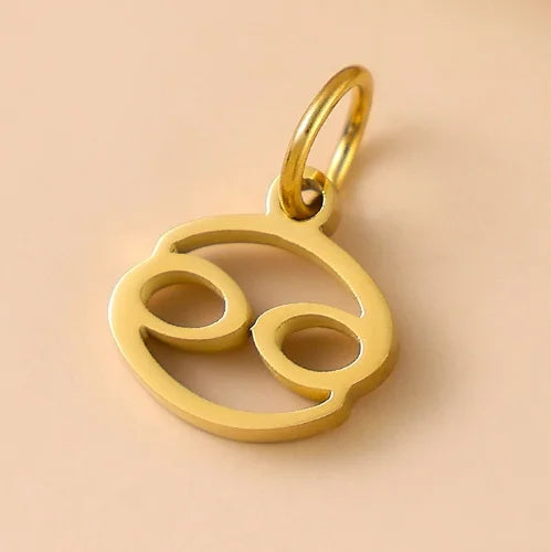 10PCS Stainless Steel Star Zodiac Sign 12 Constellation Pendant Accessories for Necklace Women Man Jewelry Gifts Wholesale