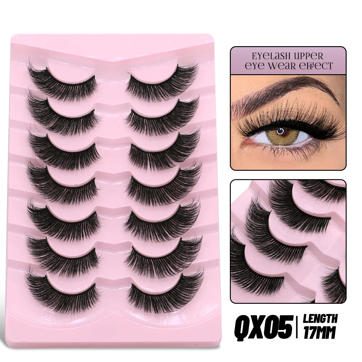 GROINNEYA Cat Eye Lashes Faux Mink Eyelashes Winged End Eye Elongated Eyelashes Fake Lashes Soft Natural long Full Strip Lashes