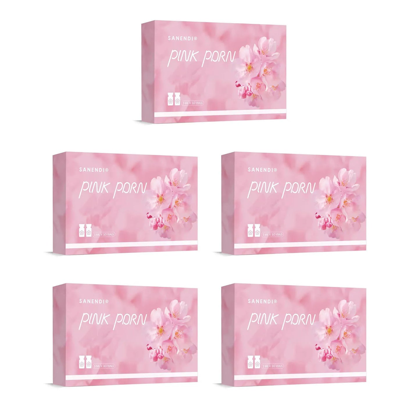 2026 SANENDI Pink PDRN Serum Cocktail Face Care Essence Hydrating Liquid Solution Korean Skin Care Glow Recipe 5ml*10 vials