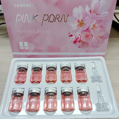 2026 SANENDI Pink PDRN Serum Cocktail Face Care Essence Hydrating Liquid Solution Korean Skin Care Glow Recipe 5ml*10 vials