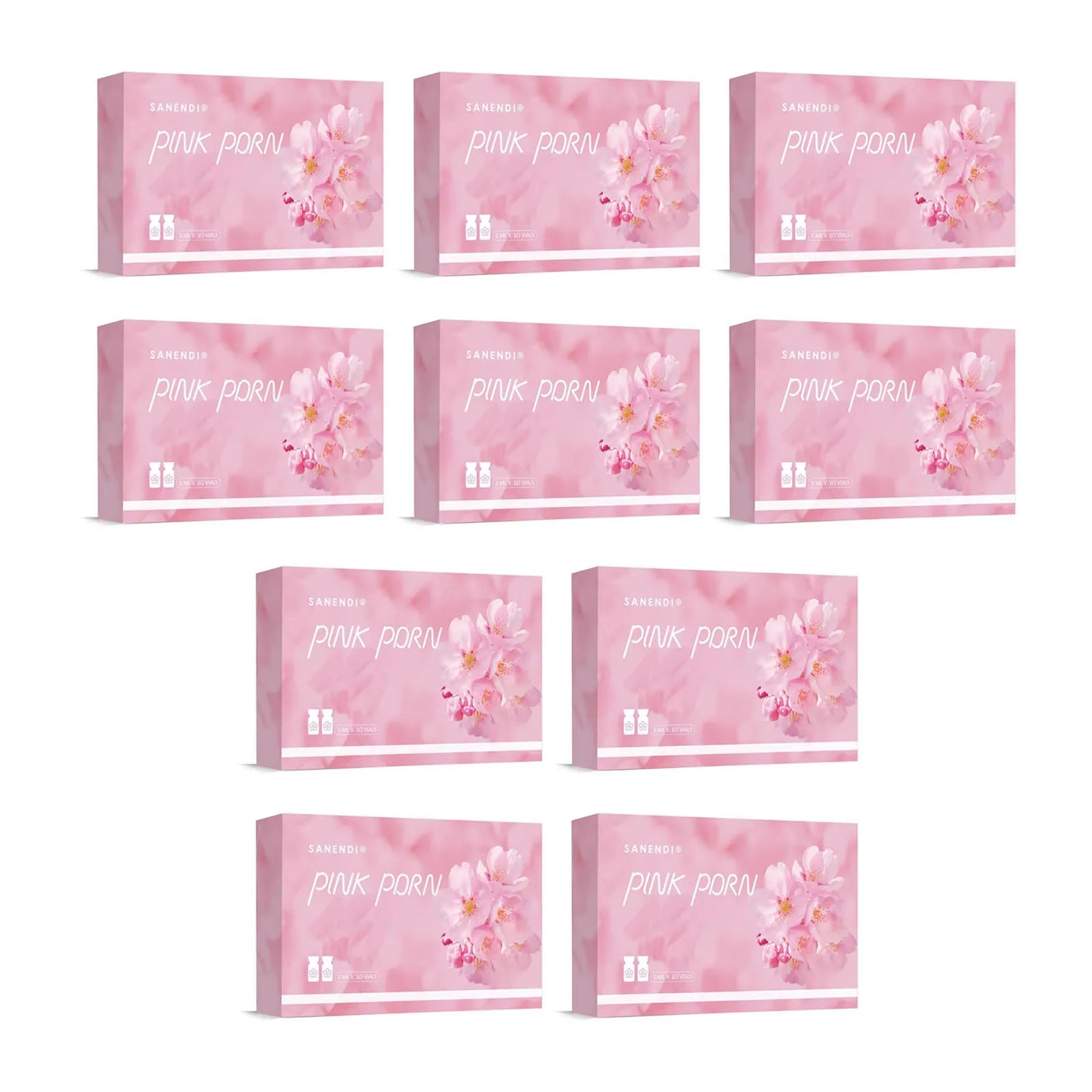 2026 SANENDI Pink PDRN Serum Cocktail Face Care Essence Hydrating Liquid Solution Korean Skin Care Glow Recipe 5ml*10 vials