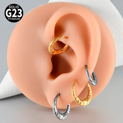 1/2/5PCS Punk Titanium Concave&Convex Crater Moon Septum Piercing Clicker Nose Rings 16G Segment Cartilage Daith Hoop Earring