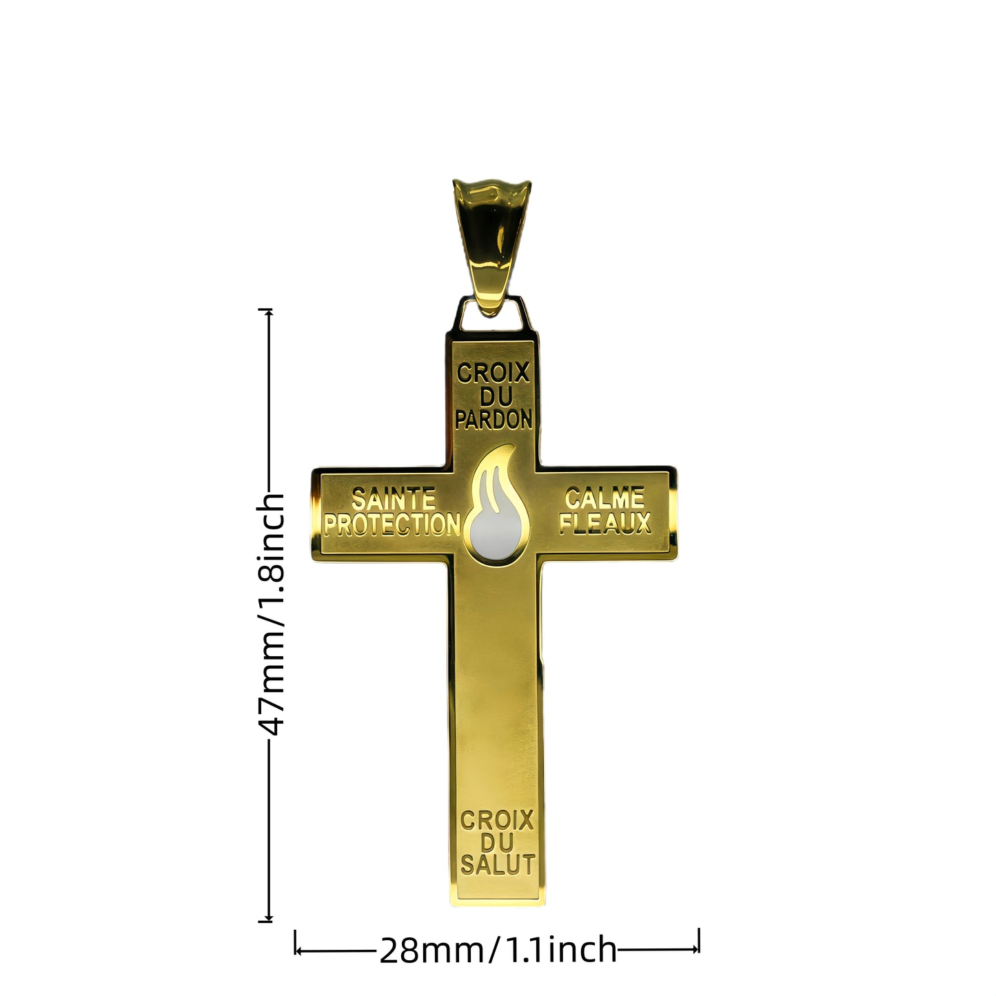 316L Stainless Steel Our Lady of Good Guard Medal Necklace With Chain Marie Julie Jahenny Cross of Forgiveness Protection Charm