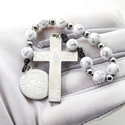 316L Stainless Steel Our Lady of Good Guard Medal Necklace With Chain Marie Julie Jahenny Cross of Forgiveness Protection Charm