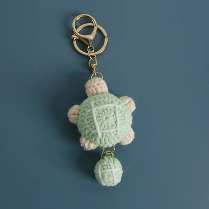Cute Bee Crochet Keychain For Gifts Handmking Cartoon Bee Doll Knitting Keyrings Knitted Bee Doll Custom Accessories Wholesale