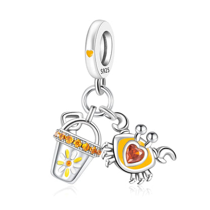2025 New Silver Plated Elephant, Wombat, Kitten, Bear Dangle Charm Fit Pan Bracelet Bead DIY Women Cute Pet Serise Jewelry Gift