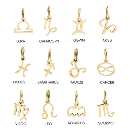 10PCS Stainless Steel Star Zodiac Sign 12 Constellation Pendant Accessories for Necklace Women Man Jewelry Gifts Wholesale