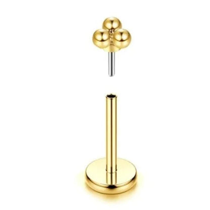 Bobisty 20G Flat Back Studs Earrings for Women Men 14K Gold Plated Push-in Cartilage Helix Tragus Nose Piercing Jewelry