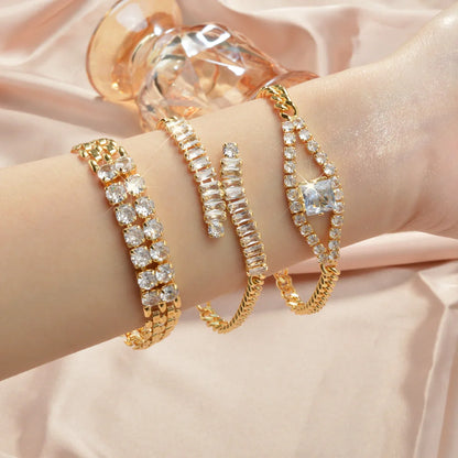 Charmoment Jewerly Double Layer Eyes Bangle for Women Elegance Crystal Circle Organ Bracelet Wedding Party Friend