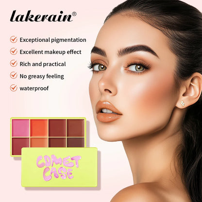 Makeup Fundamentals Set Blush Palette，Eyeshadow Palette, Lipstick, Eyebrow Pencil, Eyeshadow Brush Beauty Cosmetic for Daily Use