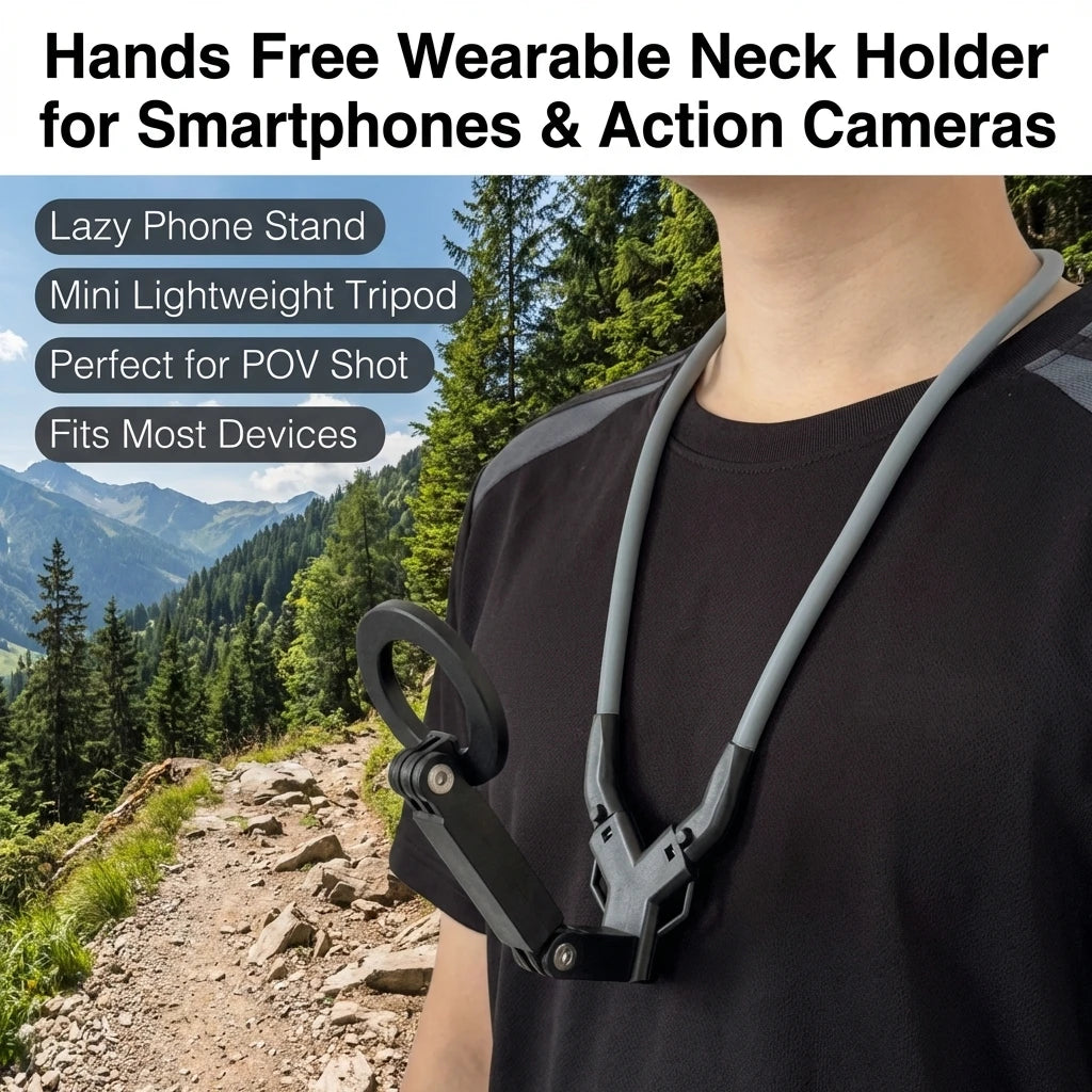 Magnetic Hanging Neck Stand for iPhone Wearable Mobile Phone Holder with Tripod Function Video Selfie Stick Suporte for Magsafe