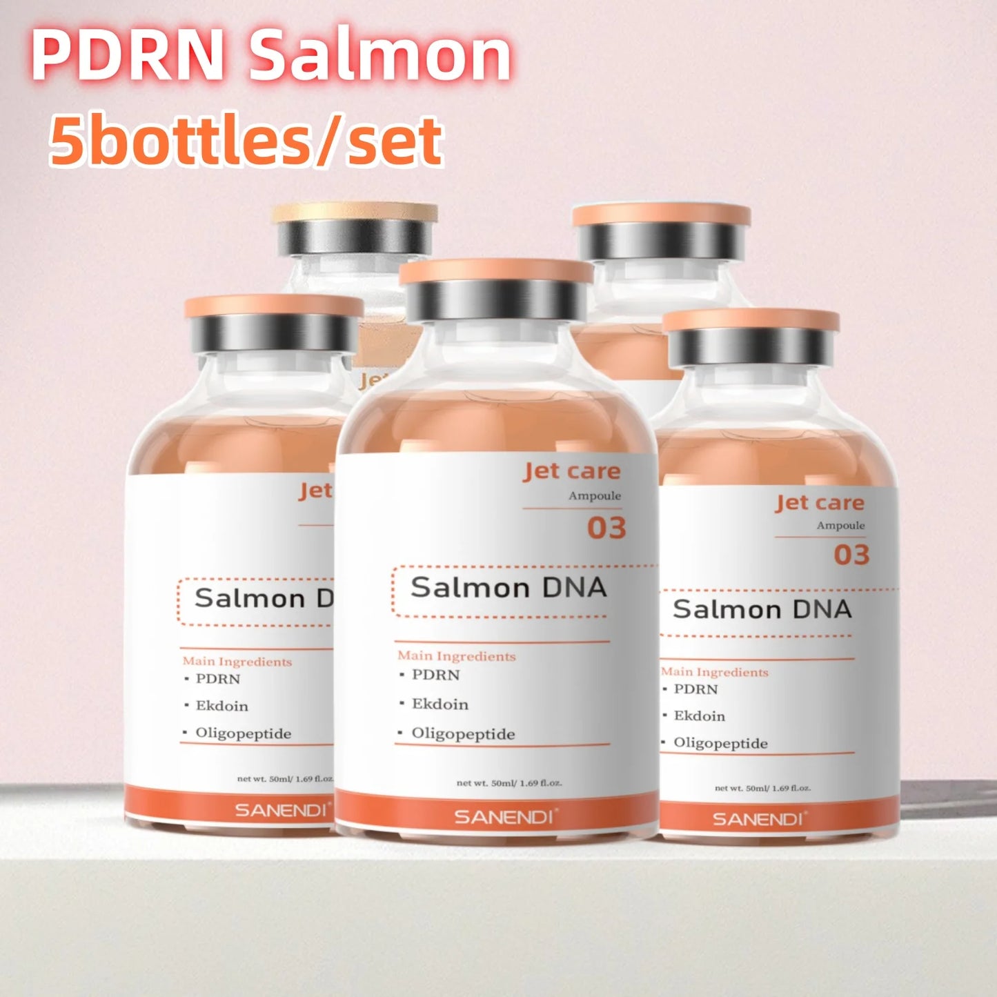 5bottles/Set Salmon DNA Facial Serum Anti Aging Oxygen Spray Dermapen Kit Jet Care Peeling Beauty Salon Skin Care Wholesale