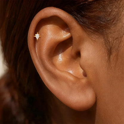 CANNER 1PC Smooth Gothic Serpentine 925 Sterling Silver Flat Head Piercing Ear Bone Nail Ins Geometric Earring Jewelry Gift