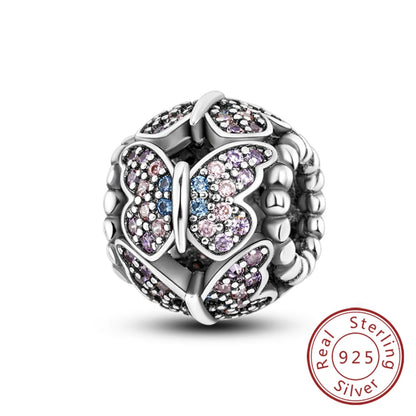 Hot 925 Sterling Silver Charm Beads Butterfly Dragonfly Firefly Charms Fit Original Bracelets DIY Jewelry For Women Gift