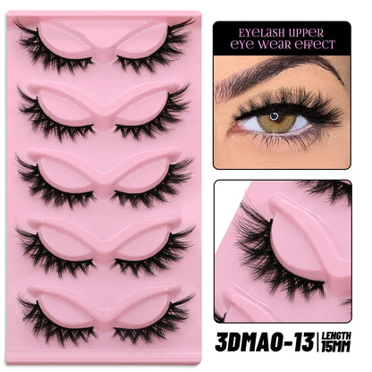 GROINNEYA Cat Eye Lashes Faux Mink Eyelashes Winged End Eye Elongated Eyelashes Fake Lashes Soft Natural long Full Strip Lashes
