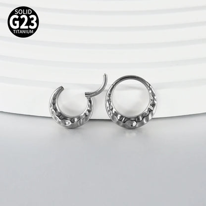 1/2/5PCS Punk Titanium Concave&Convex Crater Moon Septum Piercing Clicker Nose Rings 16G Segment Cartilage Daith Hoop Earring
