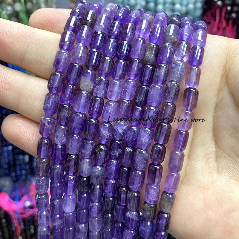 6x9MM Cylinder AA Smoky Quartz Natural Stone Loose Spacer Beads for Jewelry Making DIY Earrings Bracelets Charms Accessories