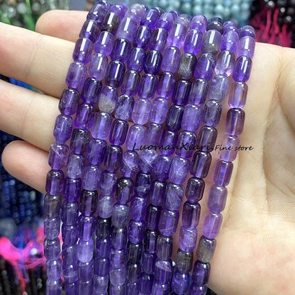 6x9MM Cylinder AA Smoky Quartz Natural Stone Loose Spacer Beads for Jewelry Making DIY Earrings Bracelets Charms Accessories