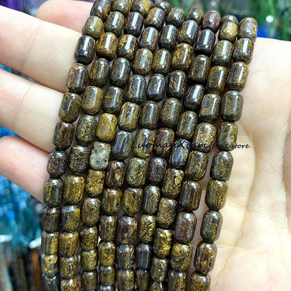 6x9MM Cylinder AA Smoky Quartz Natural Stone Loose Spacer Beads for Jewelry Making DIY Earrings Bracelets Charms Accessories