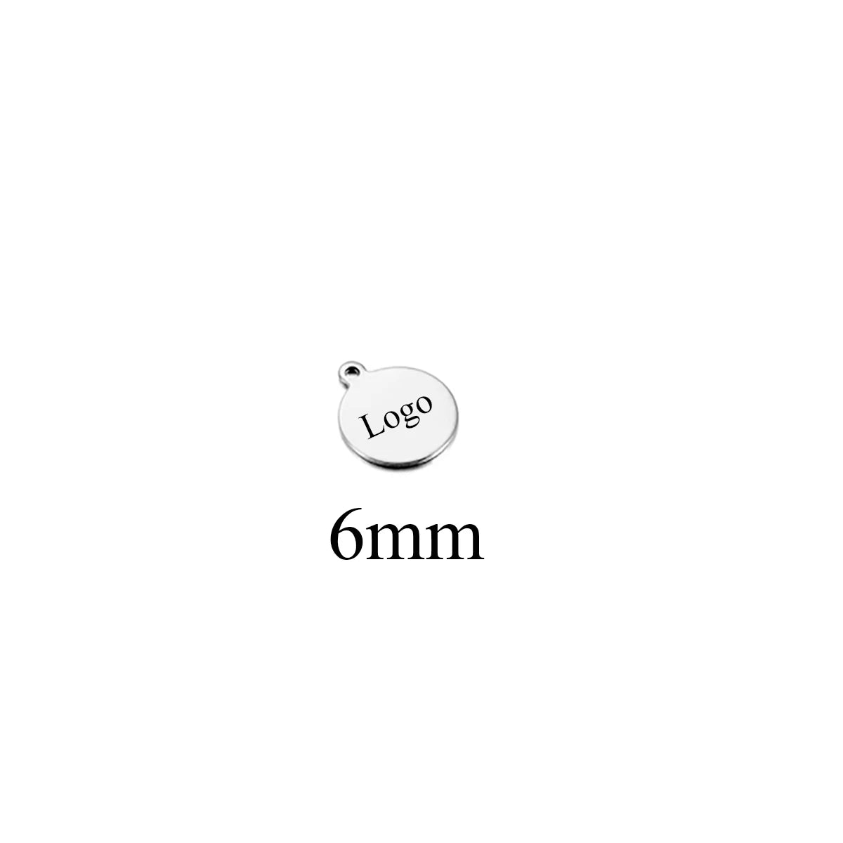 10-50pcs Stainless Steel Circle Round Tag Laser Engraved Logo Name Tail Chain Label for DIY Customize Jewelry Making