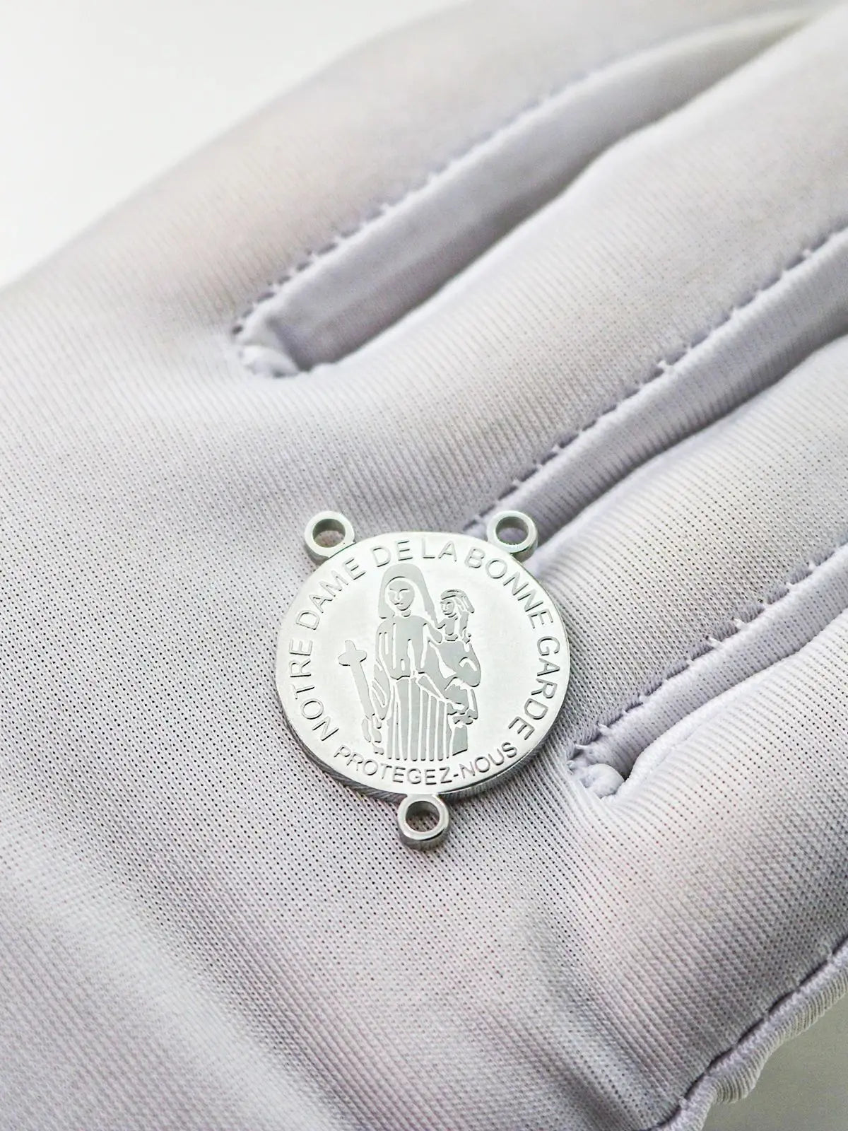 316L Stainless Steel Our Lady of Good Guard Medal Necklace With Chain Marie Julie Jahenny Cross of Forgiveness Protection Charm