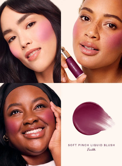 Rare Beauty Soft Pinch Liquid Blush Hope Love Virtue Happy Wonder Worth Silky and Glides On Smoothly Long Lasting Plump Makeup