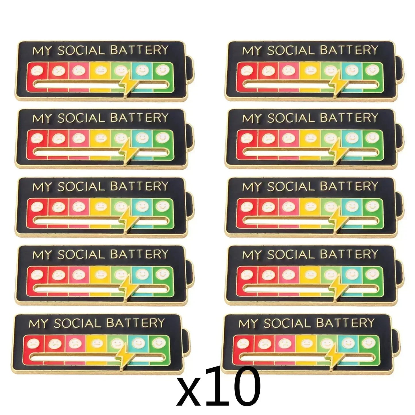 Mood Conversion Brooch Sliding Social Metal Badge Women's  Accessories  Pin Facial Expression Emotion My Social Power Badges Pin