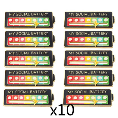 Mood Conversion Brooch Sliding Social Metal Badge Women's  Accessories  Pin Facial Expression Emotion My Social Power Badges Pin