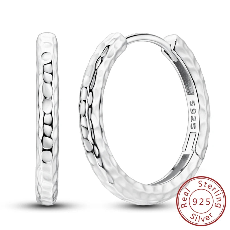 Hoop Earrings New Original 925 Sterling Silver Sweet Heart Bow Round Zircon Studs Drop Earrings For Women Girl Fine Jewelry