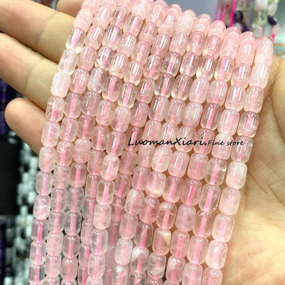 6x9MM Cylinder AA Smoky Quartz Natural Stone Loose Spacer Beads for Jewelry Making DIY Earrings Bracelets Charms Accessories