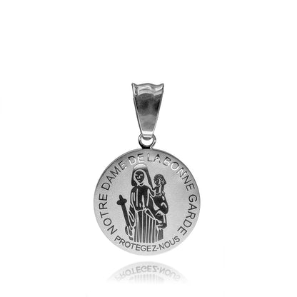 316L Stainless Steel Our Lady of Good Guard Medal Necklace With Chain Marie Julie Jahenny Cross of Forgiveness Protection Charm