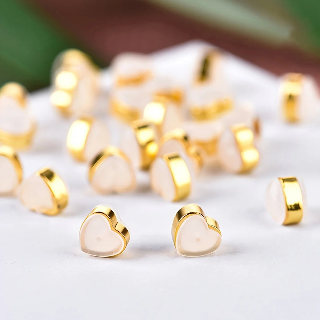 10/20/50Pcs Love Heart Soft Silicone Earring Backs Stoppers Copper Ring Ear Plugs For Jewelry Making DIY Earring Accessories