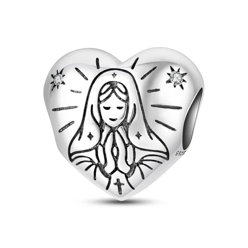 Original 925 Sterling Silver Charm Beads Classic Cross Bible Guardian Angel Charms Pendants For Bracelet DIY Birthday Jewelry