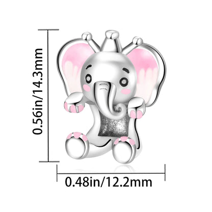 2025 New Silver Plated Elephant, Wombat, Kitten, Bear Dangle Charm Fit Pan Bracelet Bead DIY Women Cute Pet Serise Jewelry Gift