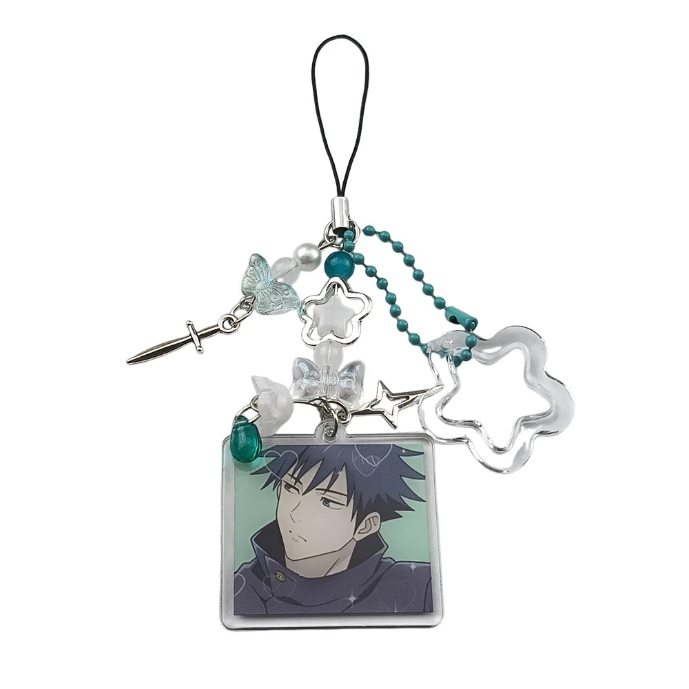 Anime Handmade Jujutsu Inspired Keychains Gojo Phone Bag Accessories Charm Party Gift For Boy and Girl Fans