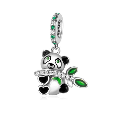 2025 New Silver Plated Elephant, Wombat, Kitten, Bear Dangle Charm Fit Pan Bracelet Bead DIY Women Cute Pet Serise Jewelry Gift