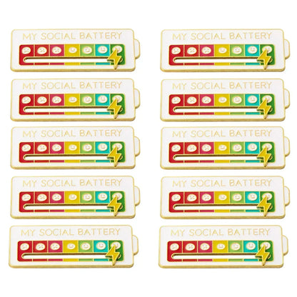 Mood Conversion Brooch Sliding Social Metal Badge Women's  Accessories  Pin Facial Expression Emotion My Social Power Badges Pin