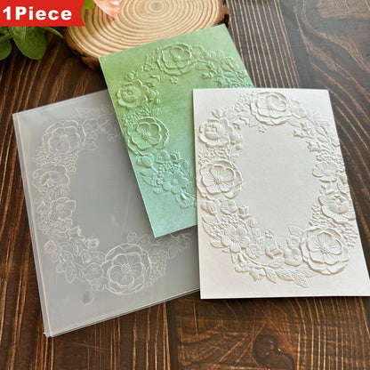 Natural Beauty: The Harmonious Dance of Flowers and Leaves "Design 3D Embossed Folder - Suitable for making cards and scrapbooks