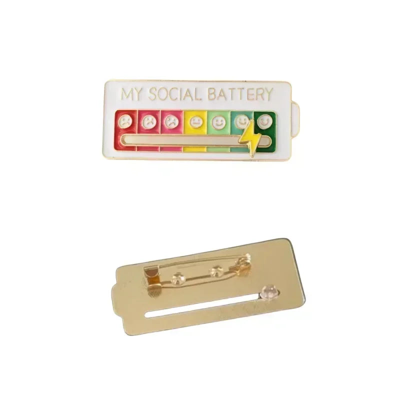 Mood Conversion Brooch Sliding Social Metal Badge Women's  Accessories  Pin Facial Expression Emotion My Social Power Badges Pin