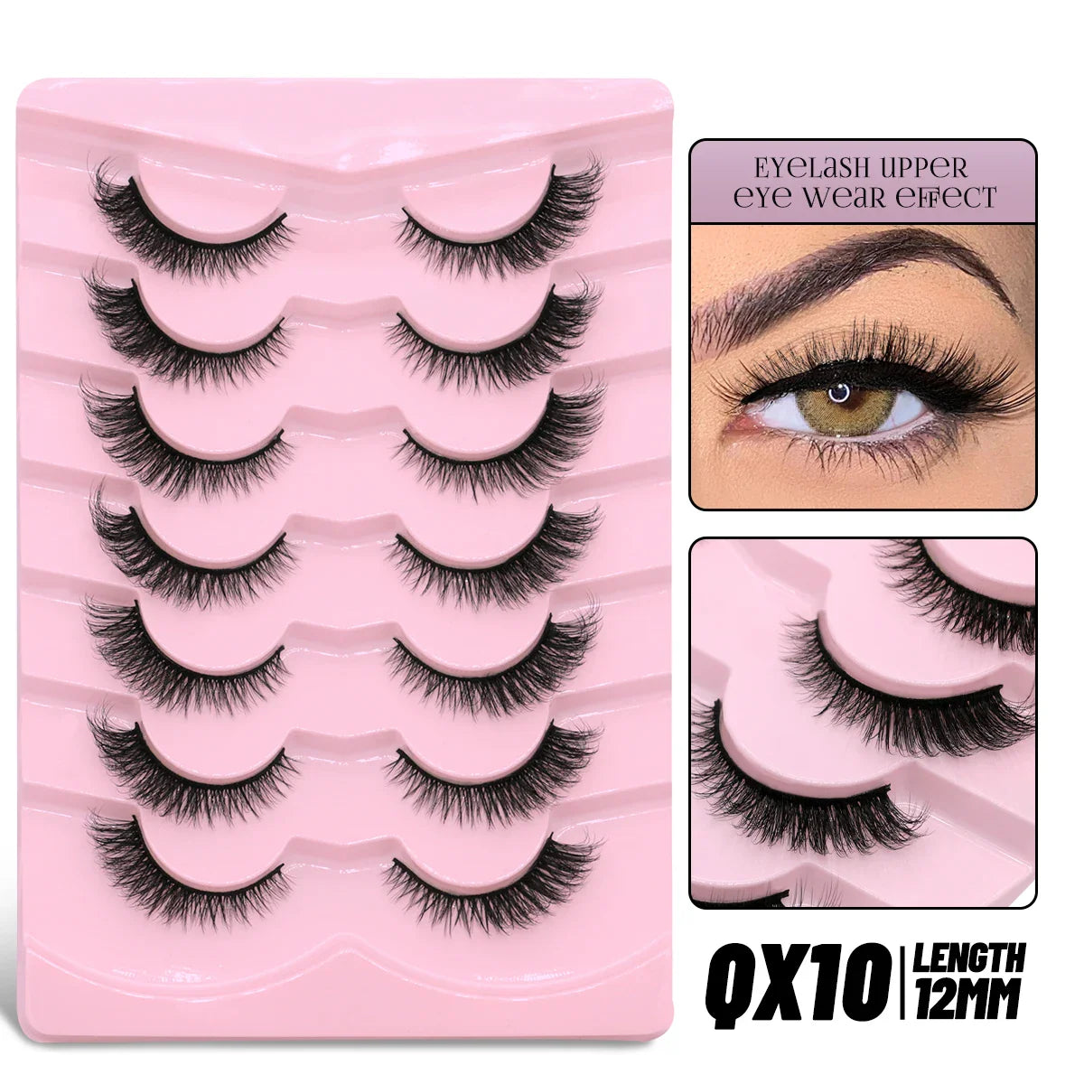 GROINNEYA Cat Eye Lashes Faux Mink Eyelashes Winged End Eye Elongated Eyelashes Fake Lashes Soft Natural long Full Strip Lashes