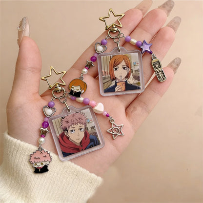 Anime Handmade Jujutsu Inspired Keychains Gojo Phone Bag Accessories Charm Party Gift For Boy and Girl Fans