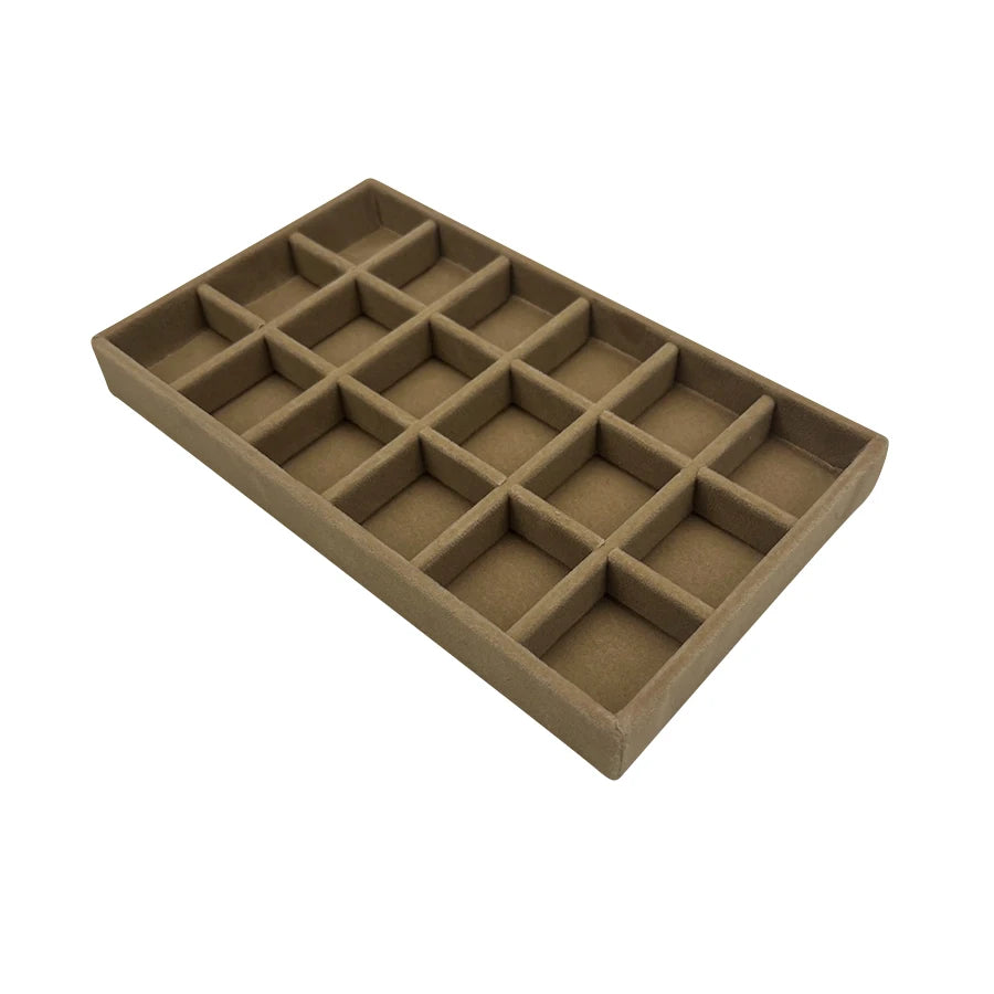1PC, Flocking Jewelry Box Jewelry Tray, Color: Brown