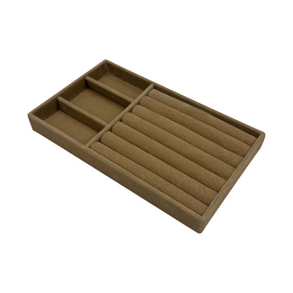 1PC, Flocking Jewelry Box Jewelry Tray, Color: Brown