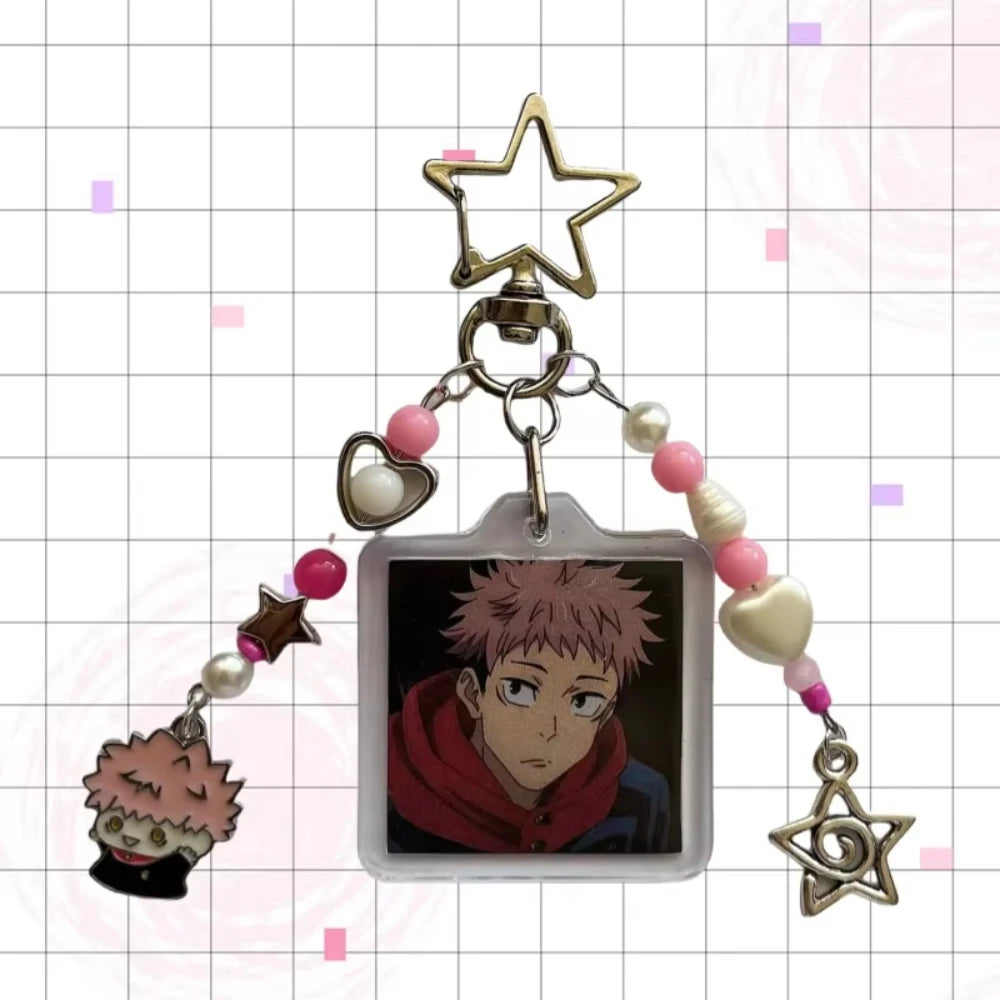 Anime Handmade Jujutsu Inspired Keychains Gojo Phone Bag Accessories Charm Party Gift For Boy and Girl Fans