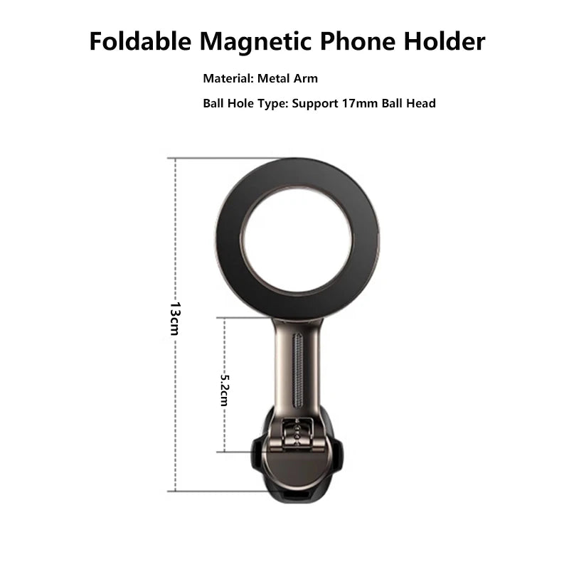 Extension Rod Car Mount Accessories Universal Foldable Magnetic Car Phone Holder Parts for 17mm Ball Head Base Magnet Holder