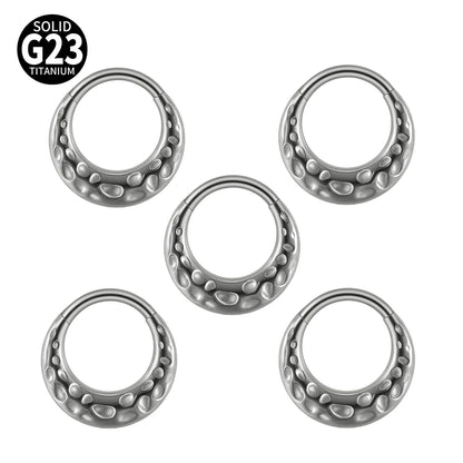 1/2/5PCS Punk Titanium Concave&Convex Crater Moon Septum Piercing Clicker Nose Rings 16G Segment Cartilage Daith Hoop Earring