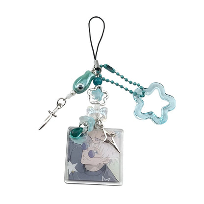 Anime Handmade Jujutsu Inspired Keychains Gojo Phone Bag Accessories Charm Party Gift For Boy and Girl Fans