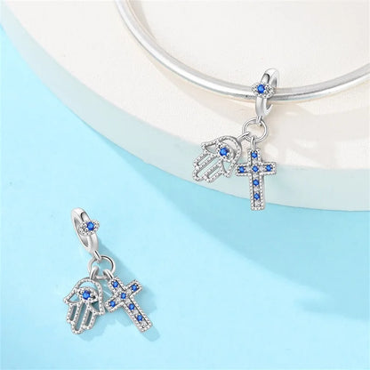 Original 925 Sterling Silver Charm Beads Classic Cross Bible Guardian Angel Charms Pendants For Bracelet DIY Birthday Jewelry
